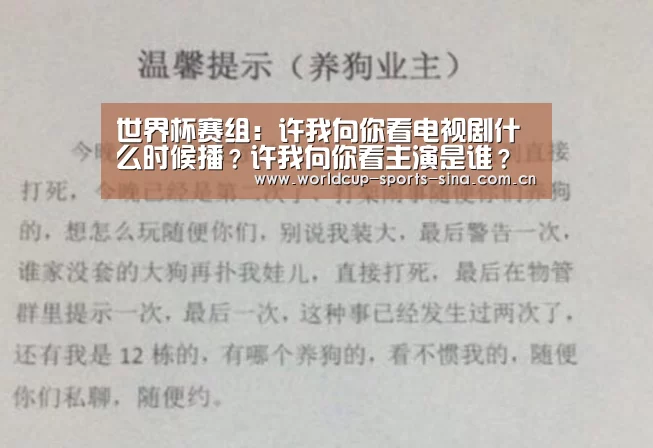 世界杯赛组:许我向你看电视剧什么时候播?许我向你看主演是谁?(图4) 世界杯赛组